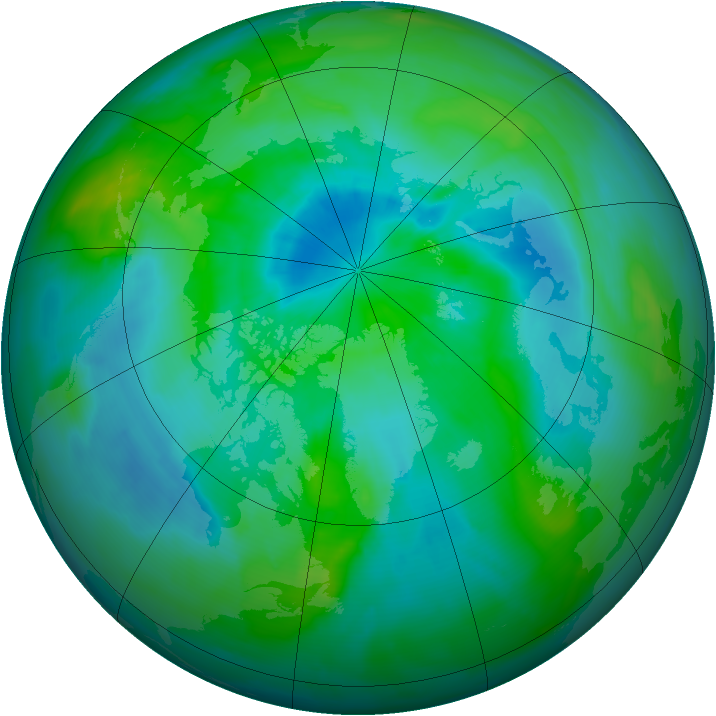 Arctic ozone map for 06 September 2013